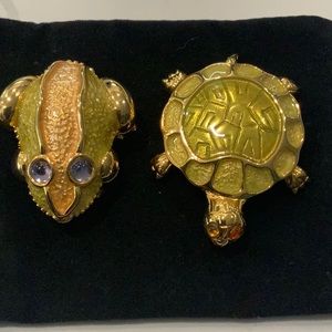 Turtle and Frog Pill box set